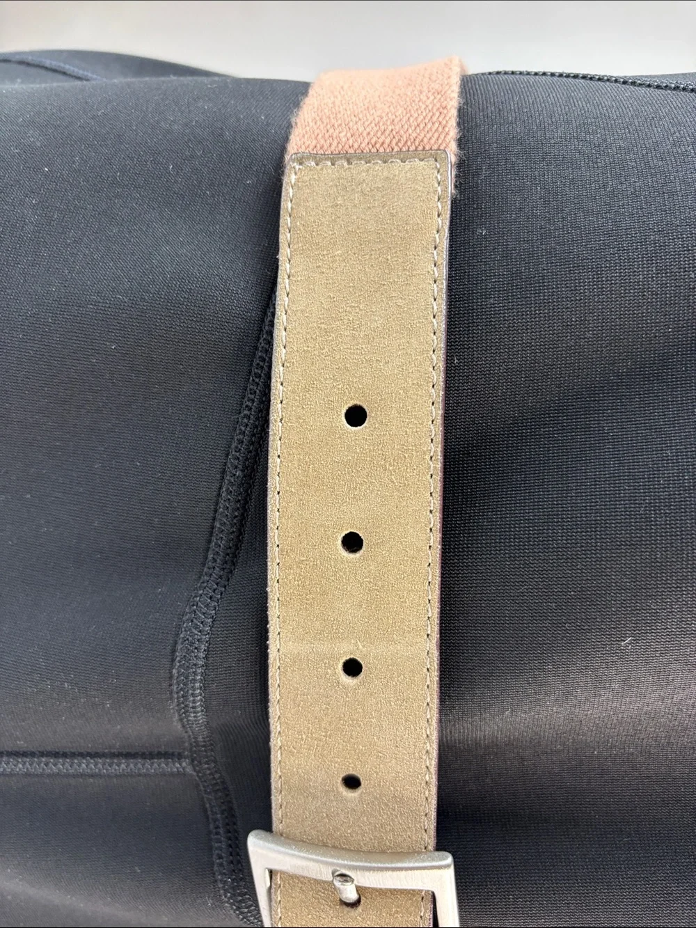Leyva Men's Tan Suede & Canvas Belt with Metal Buckle